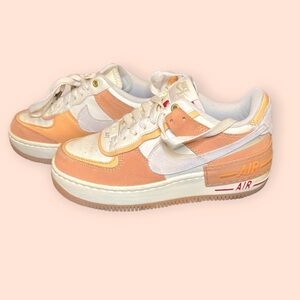 Nike Air Force 1 Shadow Sisterhood cashmere orange sneaker platform shoes W 5